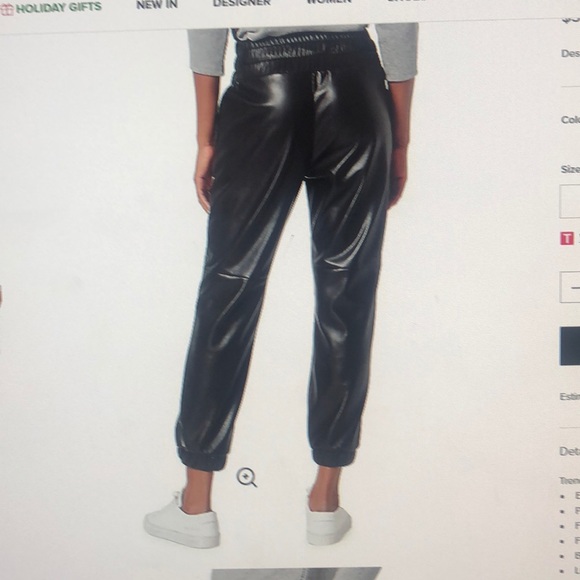 Joie Faux leather joggers.  NWT. Size xsmall - Picture 2 of 3